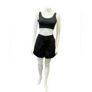Joie Women’s Pleated Black Shorts, Size Medium NWT Linen Blend